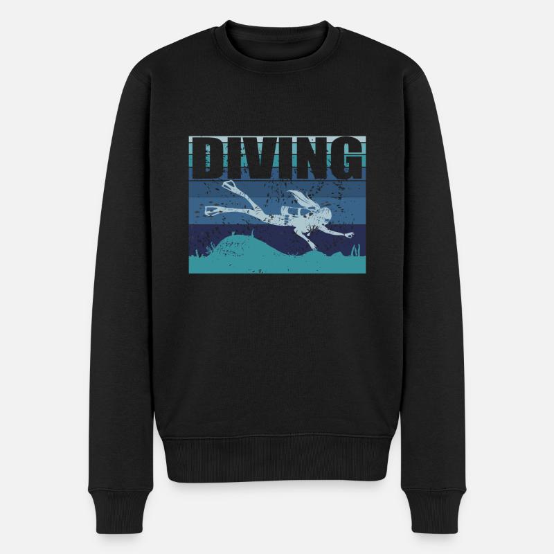 Taucher Tauchen Design Schnorcheln - Männer Premium Bio Pullover - Schwarz