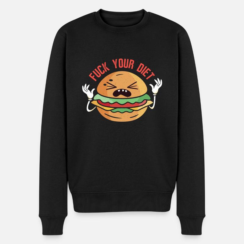 Keine Diät! Ich liebe Essen - Männer Premium Bio Pullover - Schwarz