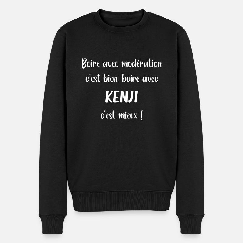 Boire avec kenji - Pull Premium bio Homme - noir