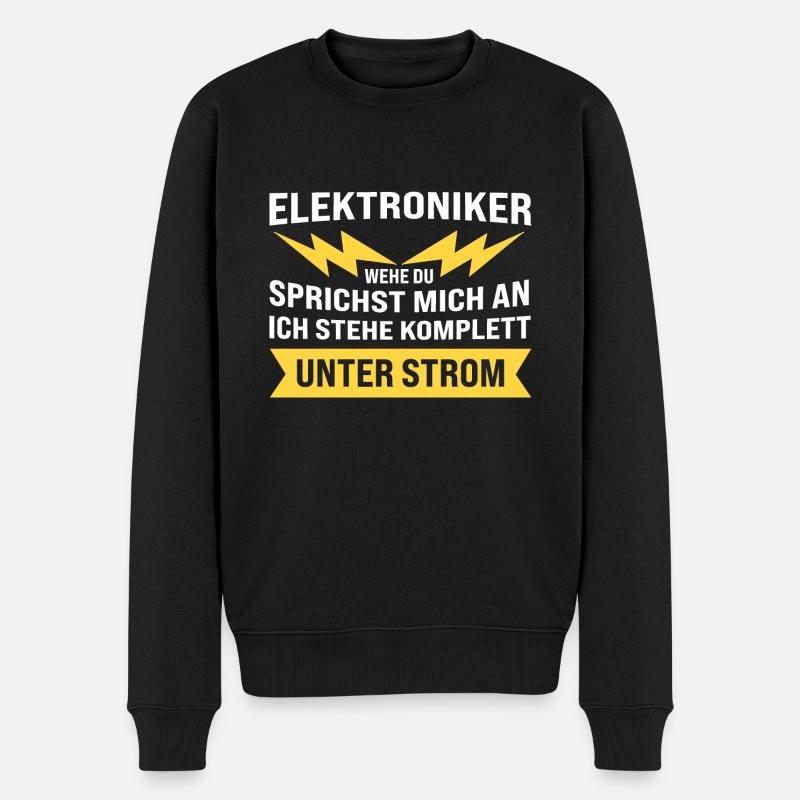 Elektroniker Beruf Elektroinstallateur Geschenk - Männer Premium Bio Pullover - Schwarz