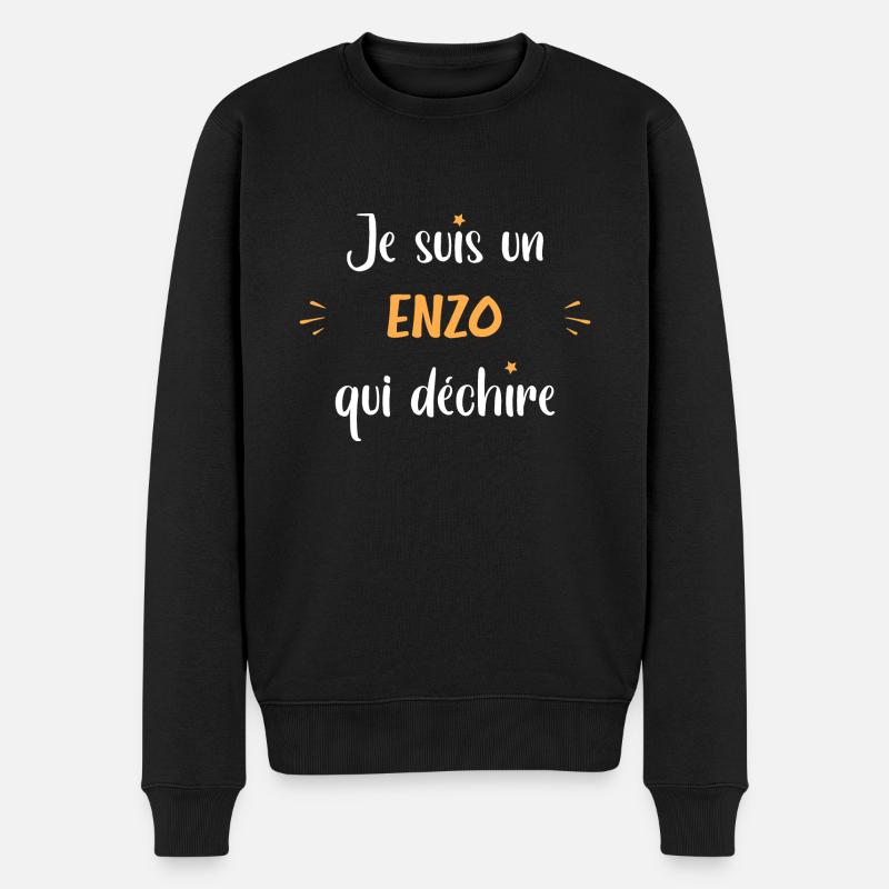 enzo - Pull Premium bio Homme - noir