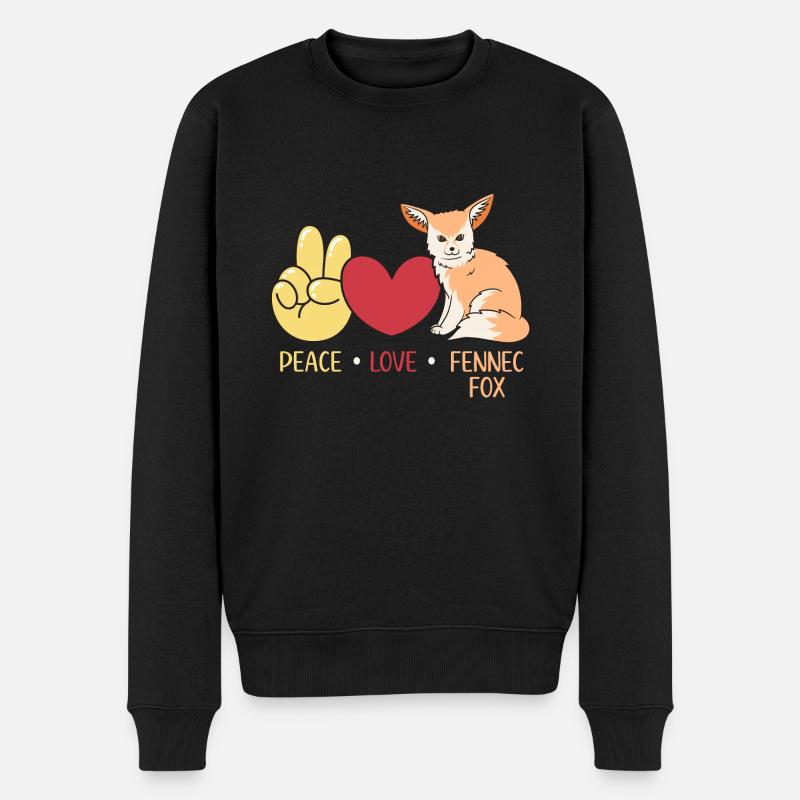 Fennek Fuchs Fennec Fox Wüstenfuchs - Männer Premium Bio Pullover - Schwarz
