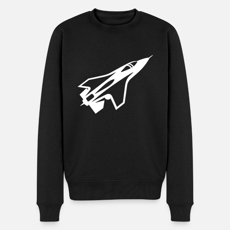 Kampfflugzeug - Männer Premium Bio Pullover - Schwarz