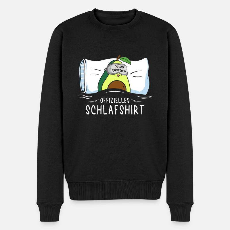 Offizielles Schlafshirt Avocado mit Schlafbrille - Männer Premium Bio Pullover - Schwarz