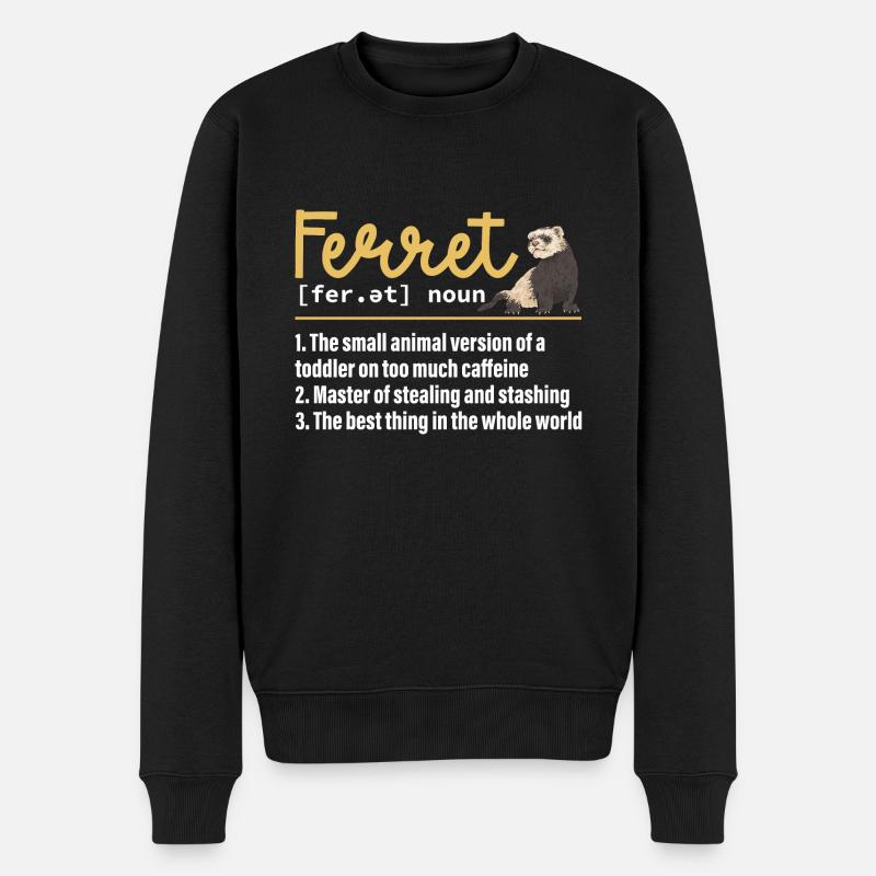 Frettchen Besitzer Frettchen - Männer Premium Bio Pullover - Schwarz