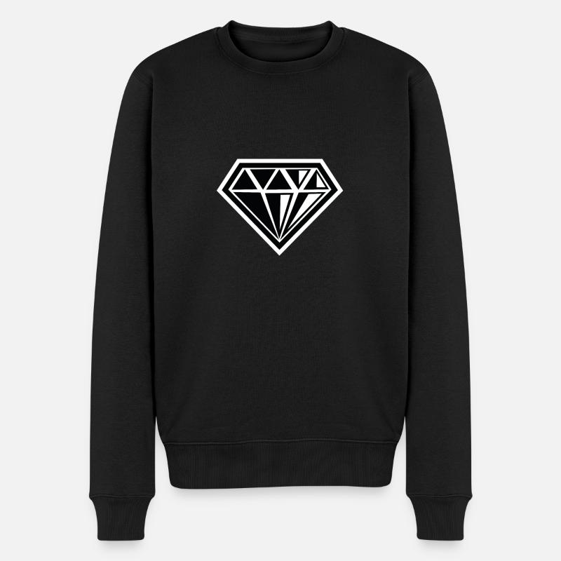 Diamant Diamond - Männer Premium Bio Pullover - Schwarz