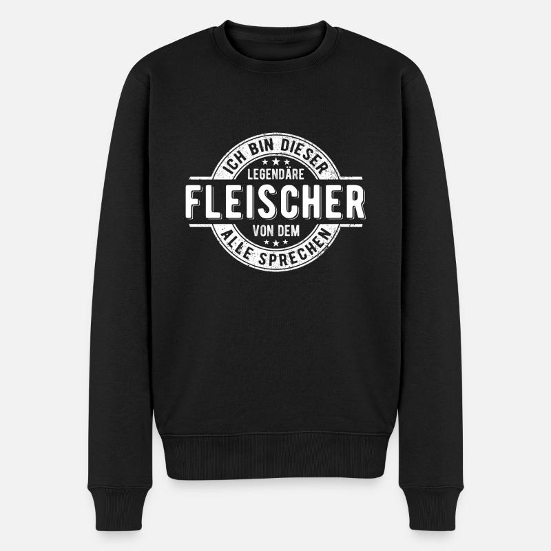 Fleischer Metzger - Männer Premium Bio Pullover - Schwarz