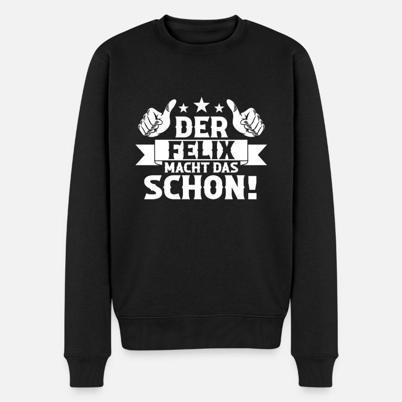 Felix - Männer Premium Bio Pullover - Schwarz