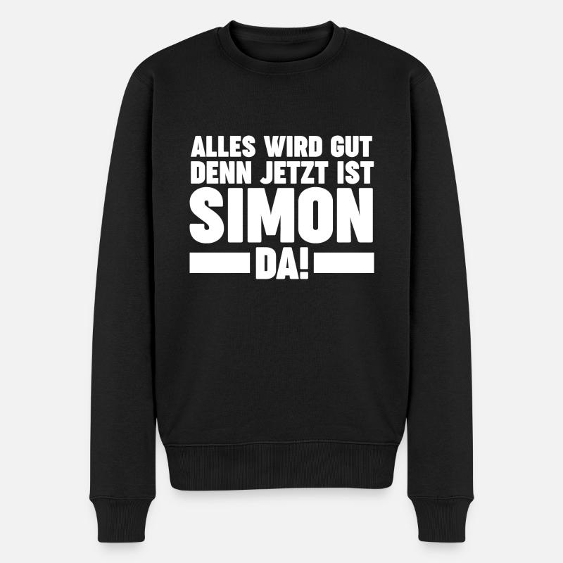 Simon - Männer Premium Bio Pullover - Schwarz
