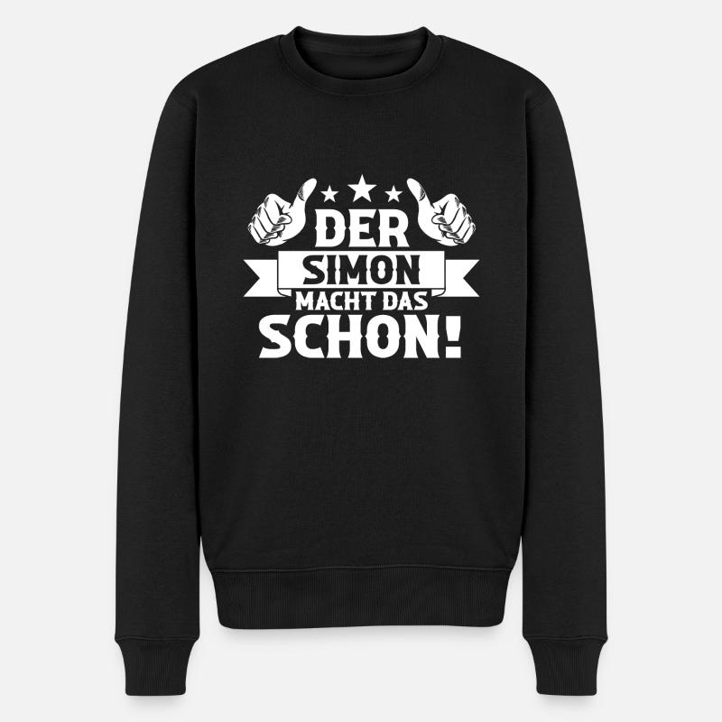 Simon - Männer Premium Bio Pullover - Schwarz