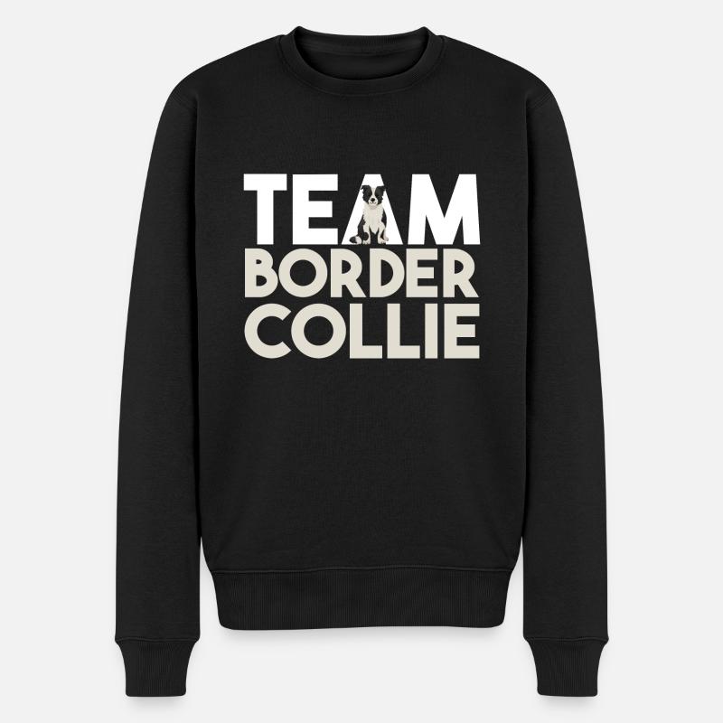 Chien Border Collie - Pull Premium bio Homme - noir