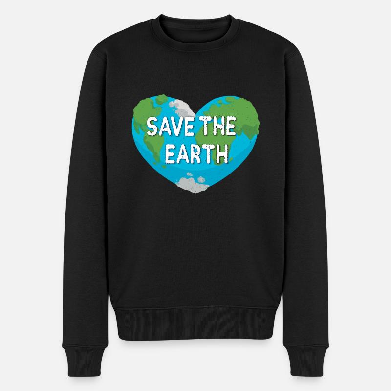 Save the Earth - Erde retten! - Männer Premium Bio Pullover - Schwarz
