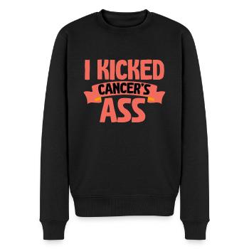 I Kicked Cancer's Ass 2 - Männer Premium Bio Pullover - Schwarz - Vorne - Nico (187cm)