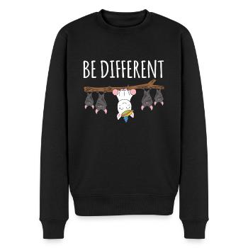Be Different Fledermuas Einhorn - Männer Premium Bio Pullover - Schwarz - Vorne - Nico (187cm)