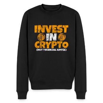 Investissez dans la cryptographie, pas dans des conseils financiers 3 - Pull Premium bio Homme - noir - Devant - Nico (187cm)