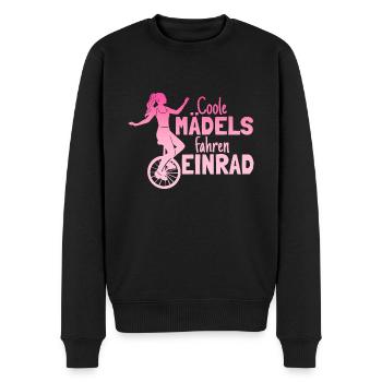 Einradfahrerin Coole Mädels Fahren Einrad - Männer Premium Bio Pullover - Schwarz - Vorne - Nico (187cm)