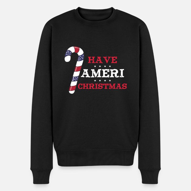 Have Ameri Christmas - Männer Premium Bio Pullover - Schwarz