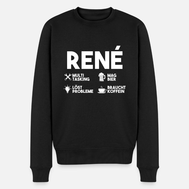 Rene - Männer Premium Bio Pullover - Schwarz