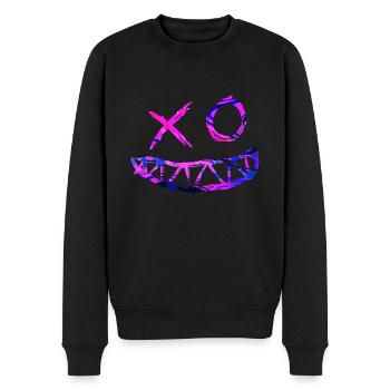 Zwinker Smiley - Rave - Männer Premium Bio Pullover - Schwarz - Vorne - Nico (187cm)