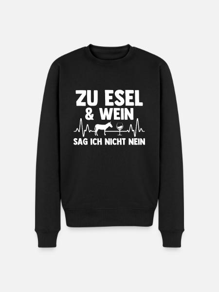 Wein Esel - Männer Premium Bio Pullover - Schwarz