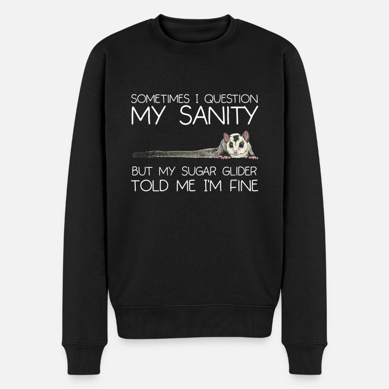 Kurzkopfgleitbeutler Sugar Glider - Männer Premium Bio Pullover - Schwarz