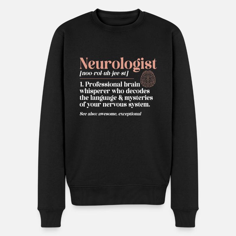 Neurologie Krankenschwester Gehirn Neurologin - Männer Premium Bio Pullover - Schwarz