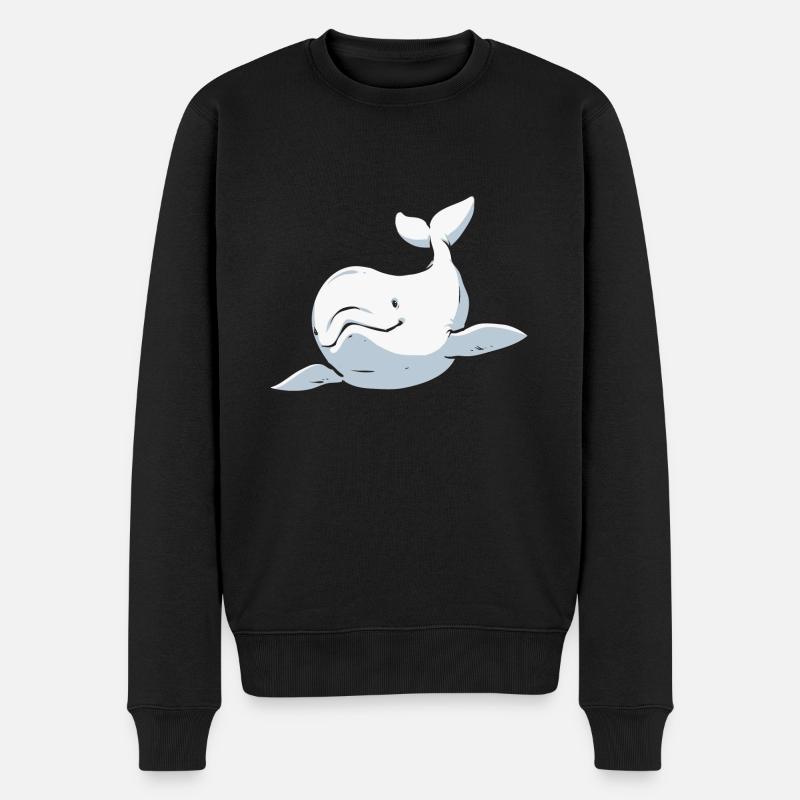 Baleine blanche Béluga - Pull Premium bio Homme - noir