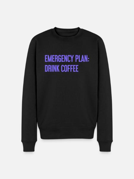 Kaffee-Notfallplan - Männer Premium Bio Pullover - Schwarz