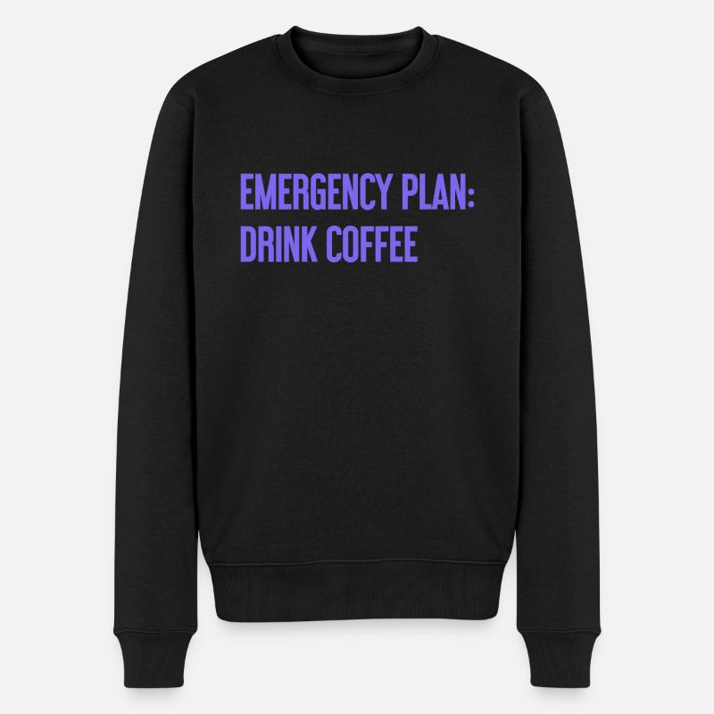 Kaffee-Notfallplan - Männer Premium Bio Pullover - Schwarz