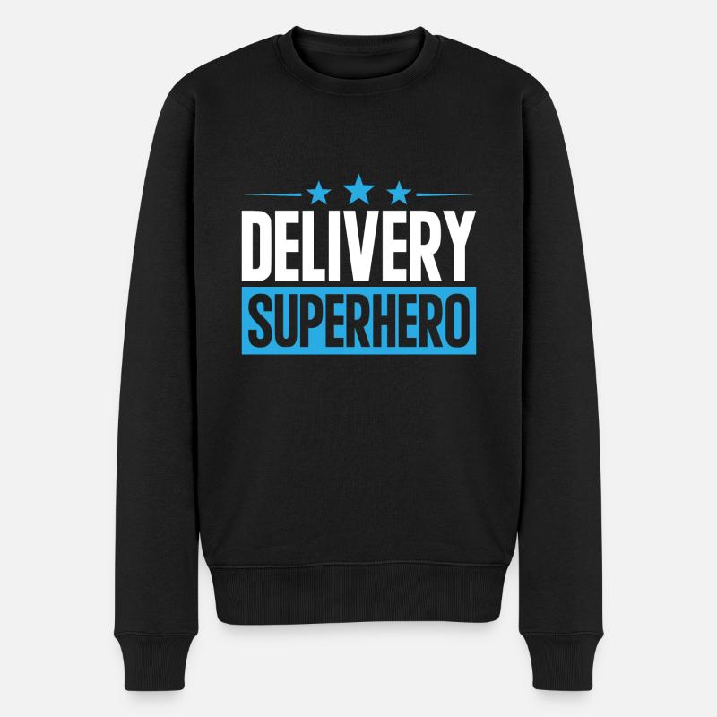 Lieferant Paket Lieferung - Männer Premium Bio Pullover - Schwarz