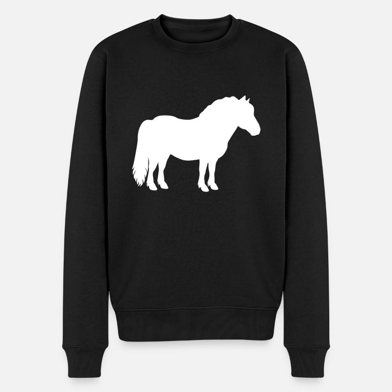 Shetty Shetland Pony Pferd Reiterin Damen Mädchen - Männer Premium Bio Pullover - Schwarz