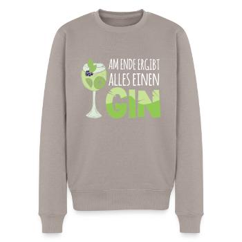 Gin Cocktail Tonic - Männer Premium Bio Pullover - Taupe - Vorne - Nico (187cm)