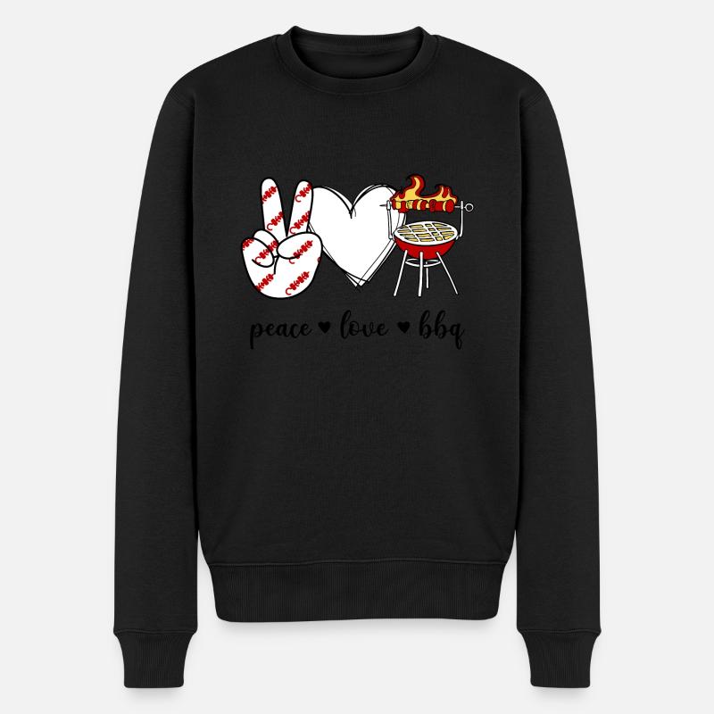 Barbecue Peace Love - Pull Premium bio Homme - noir
