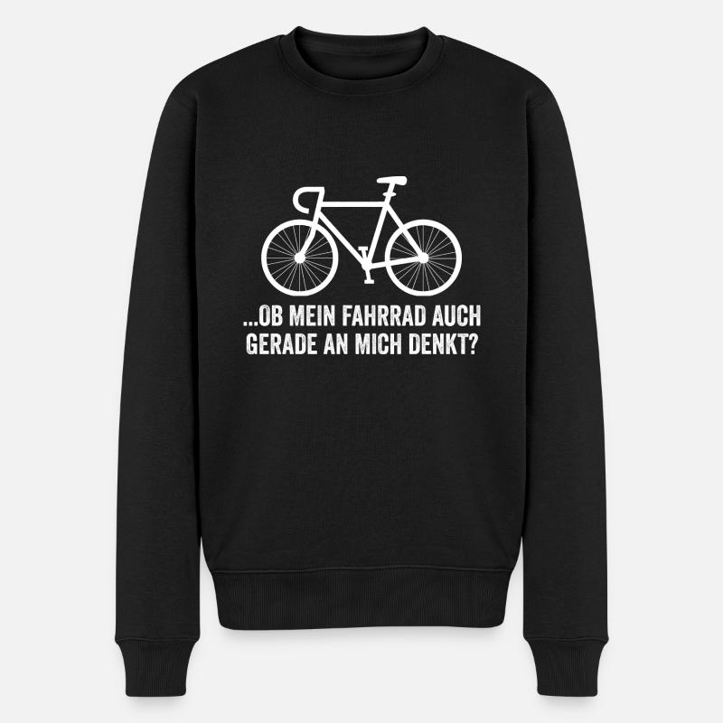 Fahrradfahrer Rad Fahrrad - Männer Premium Bio Pullover - Schwarz