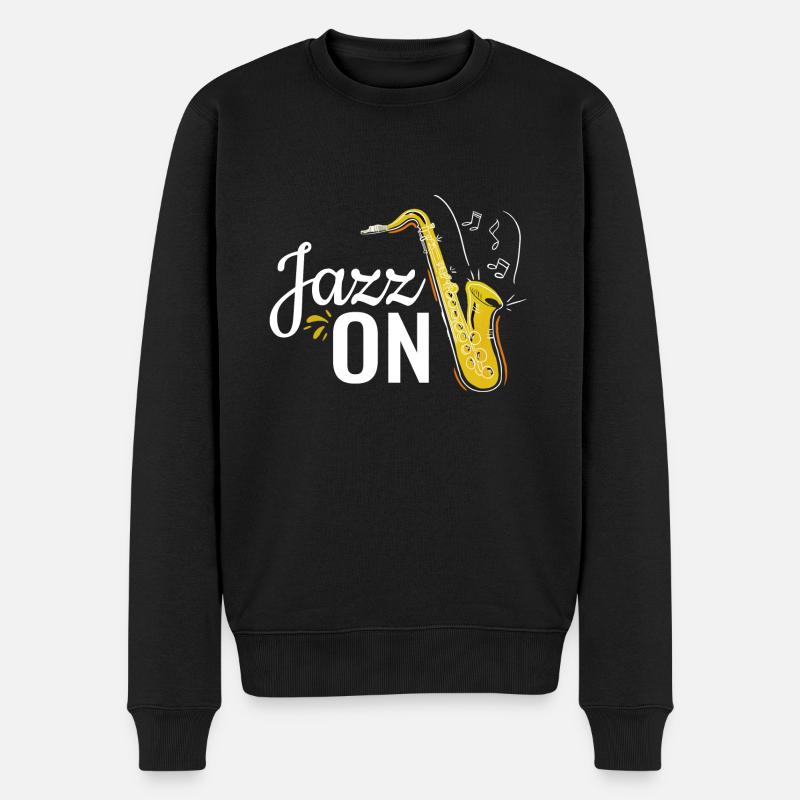 Jazz On - Männer Premium Bio Pullover - Schwarz