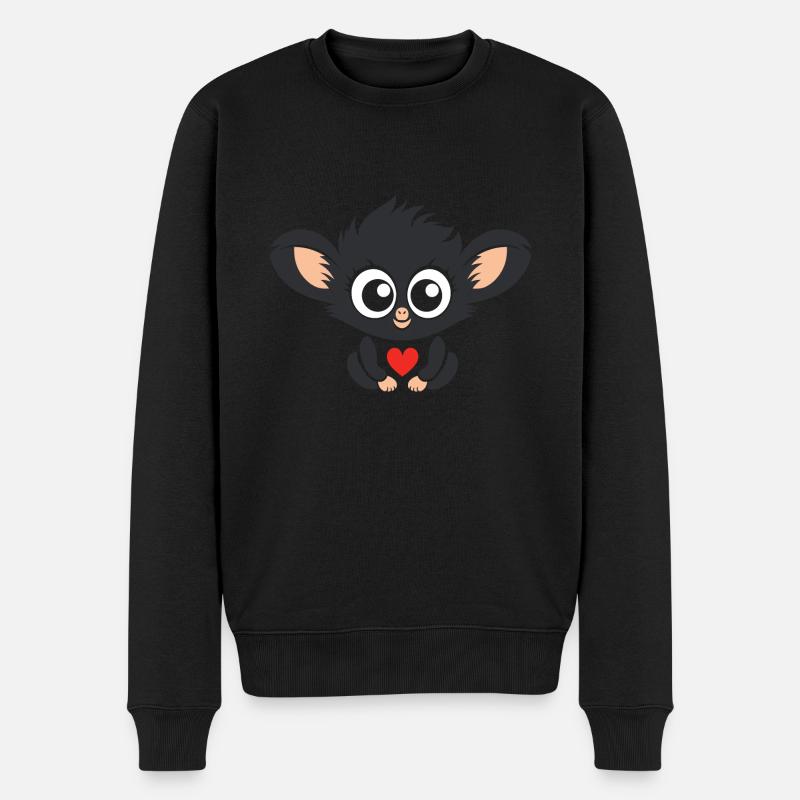 Koboldmaki - Männer Premium Bio Pullover - Schwarz