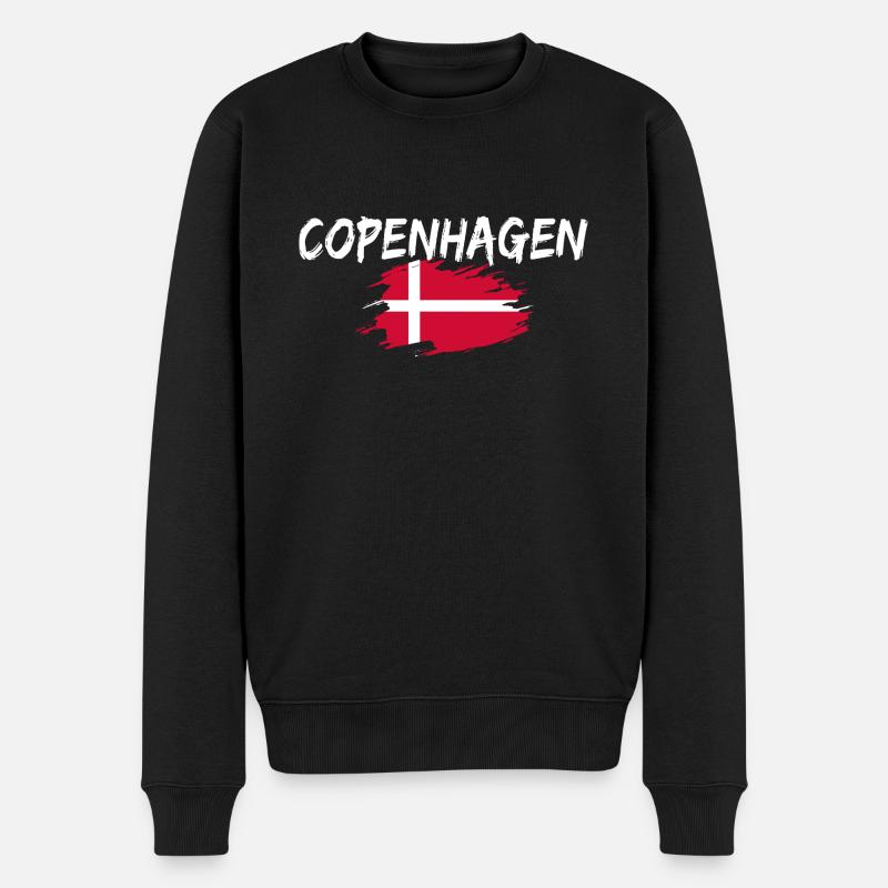 Copenhague Danemark Drapeau Copenhague - Pull Premium bio Homme - noir