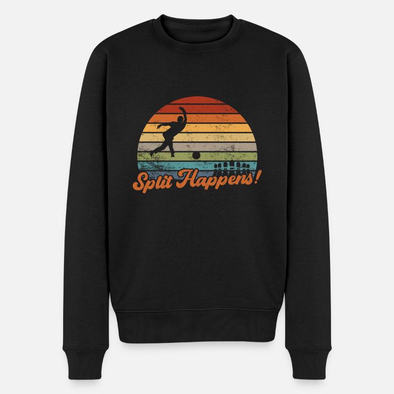 Split Happens / Bowling - Männer Premium Bio Pullover - Schwarz
