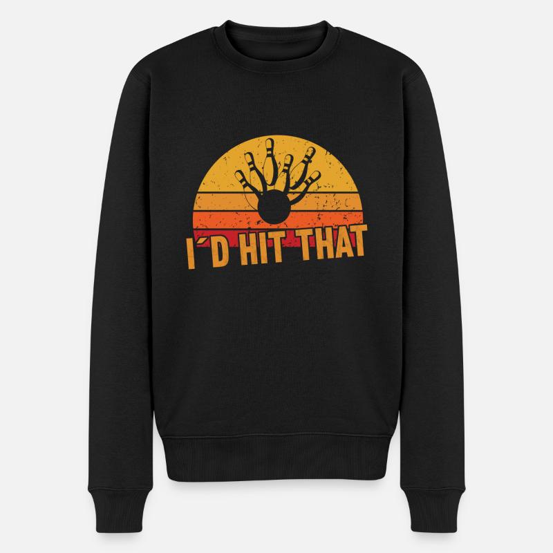 I´d hit that / Bowling - Männer Premium Bio Pullover - Schwarz