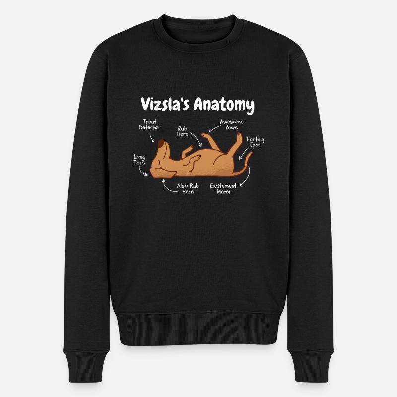 Anatomy of a Vizsla - Männer Premium Bio Pullover - Schwarz