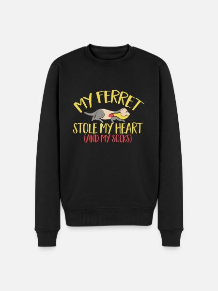 Frettchen Besitzer Frettchen - Männer Premium Bio Pullover - Schwarz
