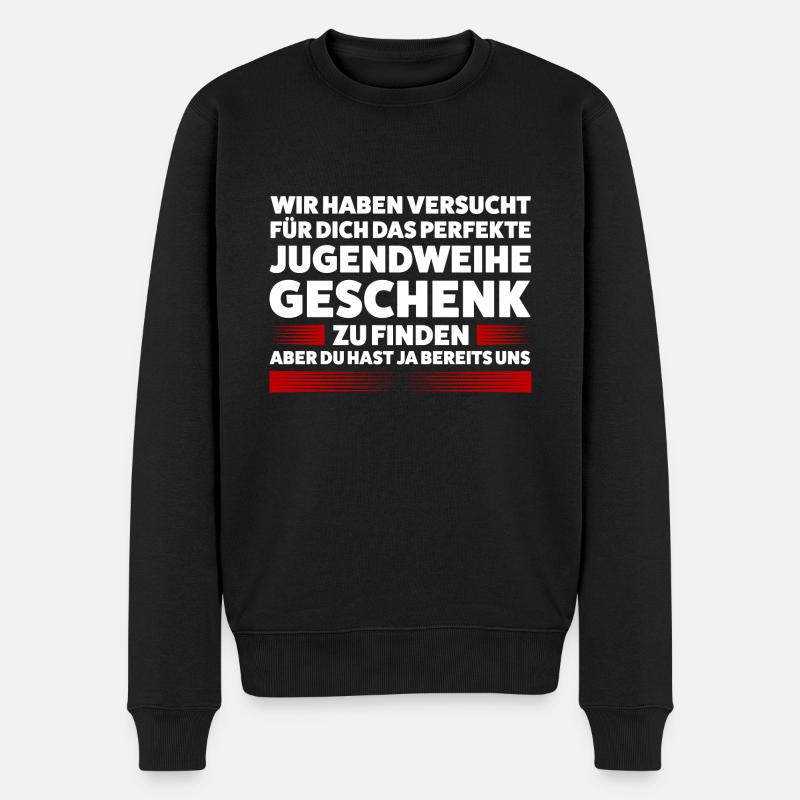 Jugendweihe Jugend Konfirmation Geschenk - Männer Premium Bio Pullover - Schwarz
