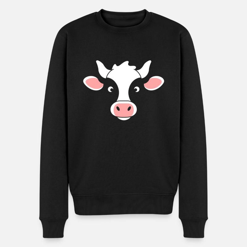 Kuh - Männer Premium Bio Pullover - Schwarz