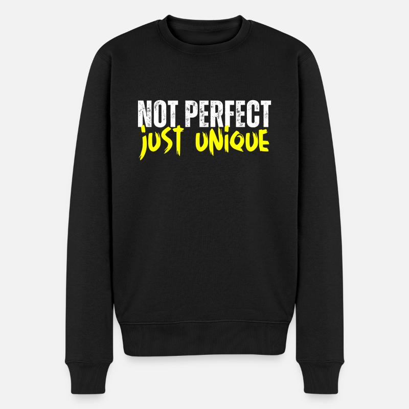 Not perfect - just unique - Männer Premium Bio Pullover - Schwarz