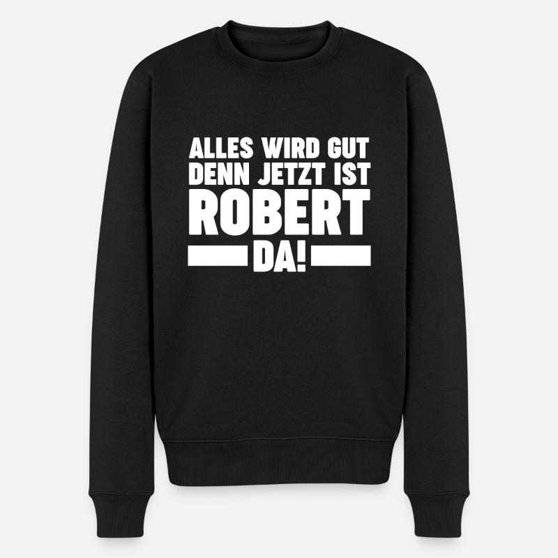 Robert - Männer Premium Bio Pullover - Schwarz