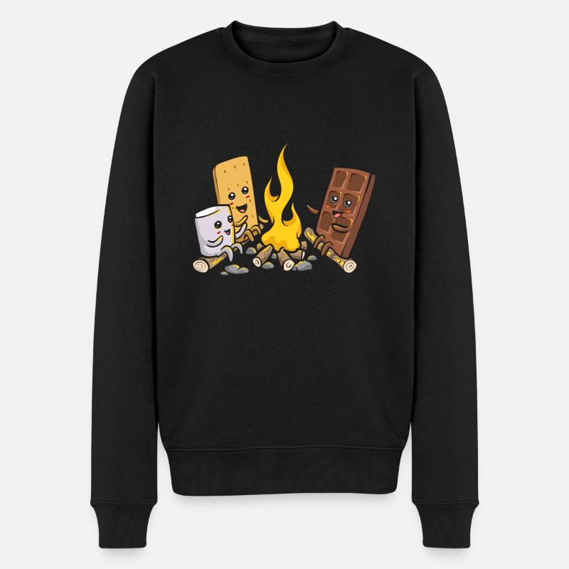 S'more Campfire Marshmallow Camping - Pull Premium bio Homme - noir