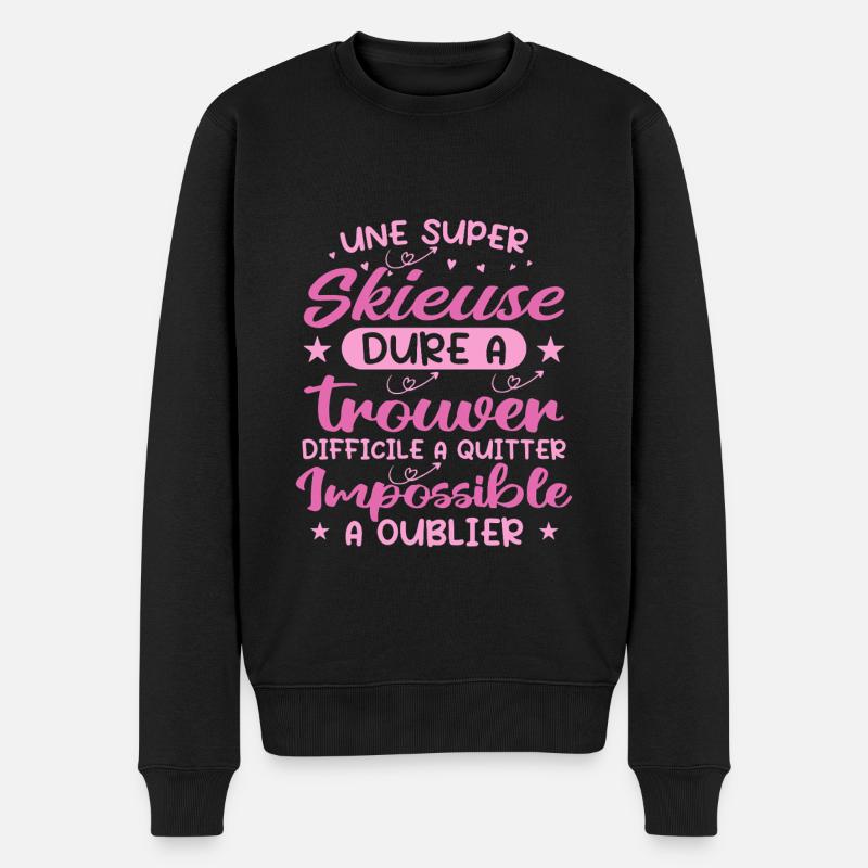 Ein Super-Skifahrer - Skifahrer-Geschenk - Männer Premium Bio Pullover - Schwarz