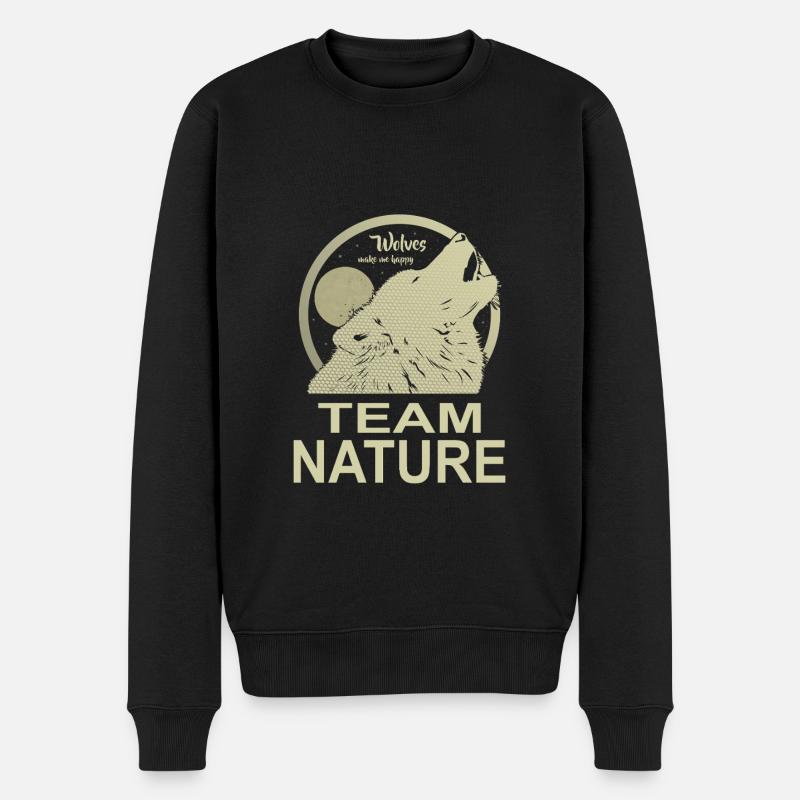 Équipe Nature Loup Lune - Pull Premium bio Homme - noir