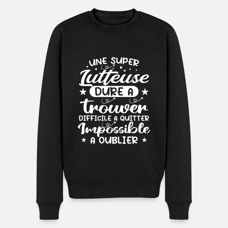 Une Super Lutteuse - Cadeau lutteuse - Pull Premium bio Homme - noir