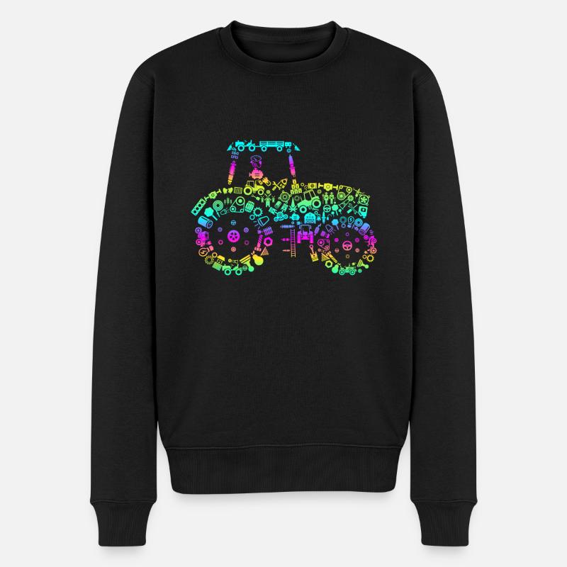 Traktor Icons - Männer Premium Bio Pullover - Schwarz